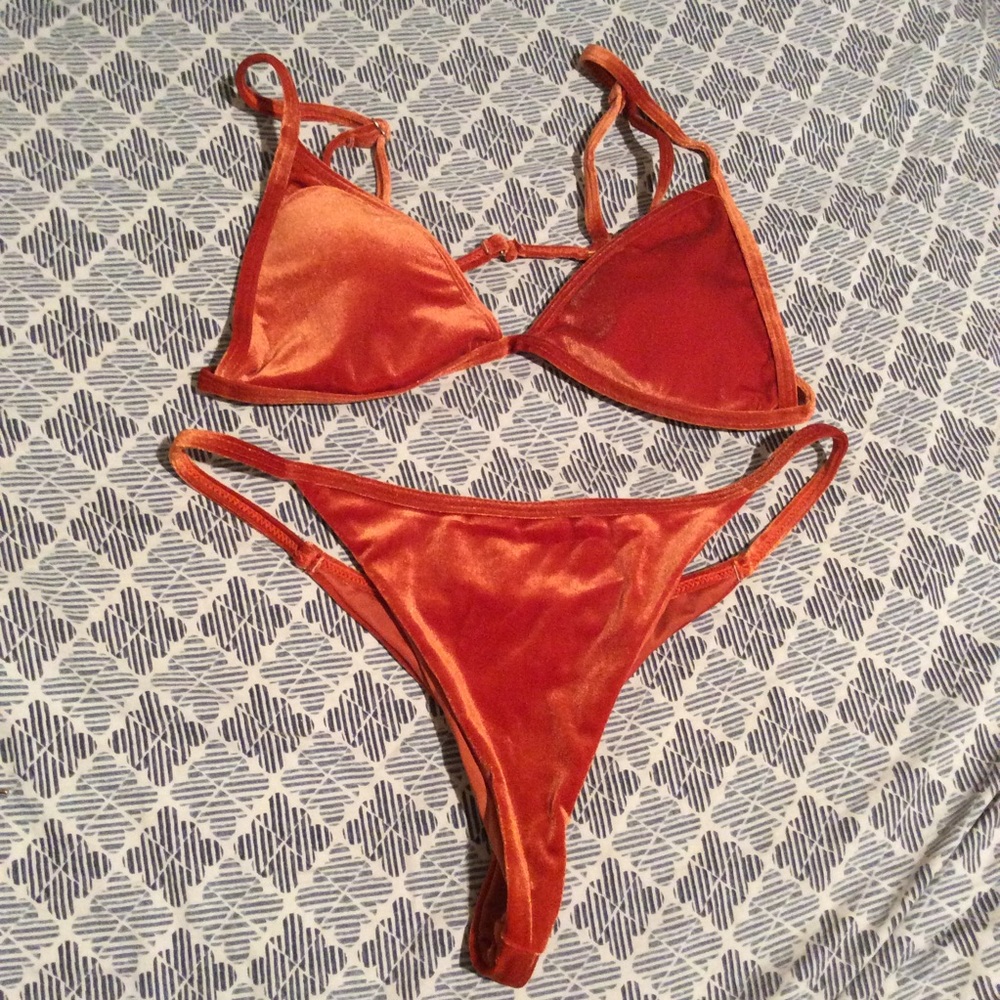 Velvet Orange Thong Bikini 🍊